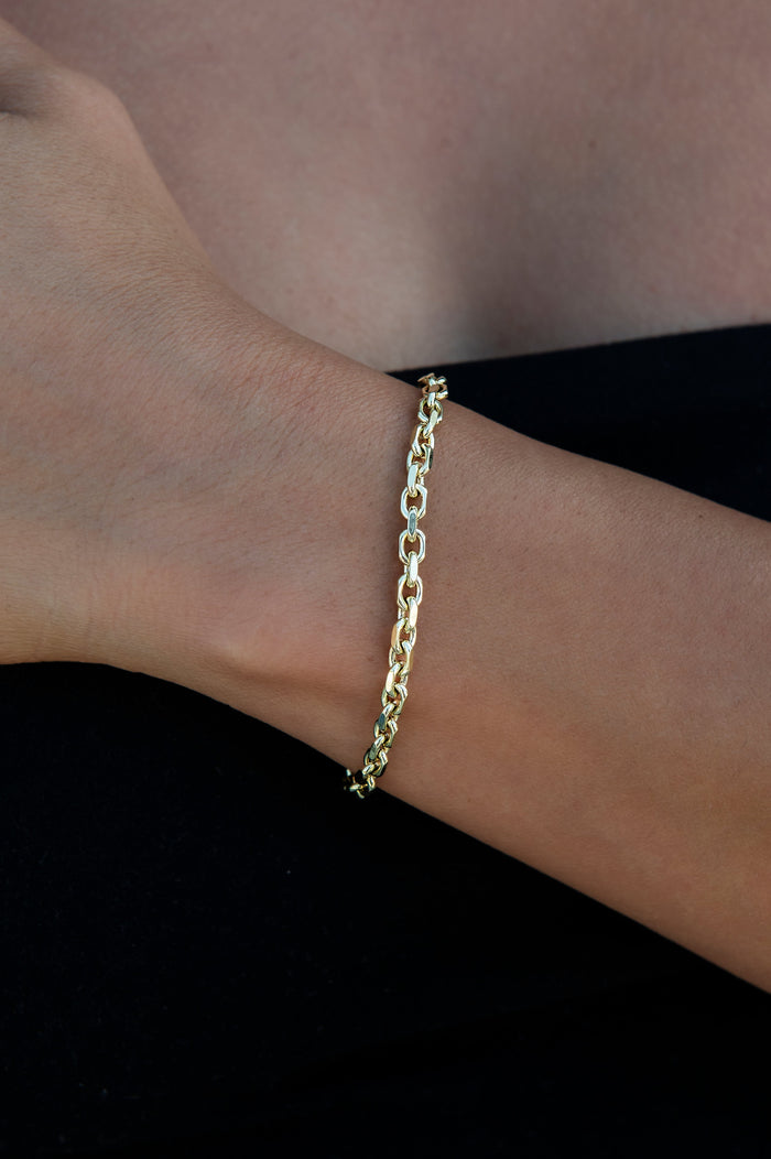 3.6MM Open Box Bracelet in Yellow Gold