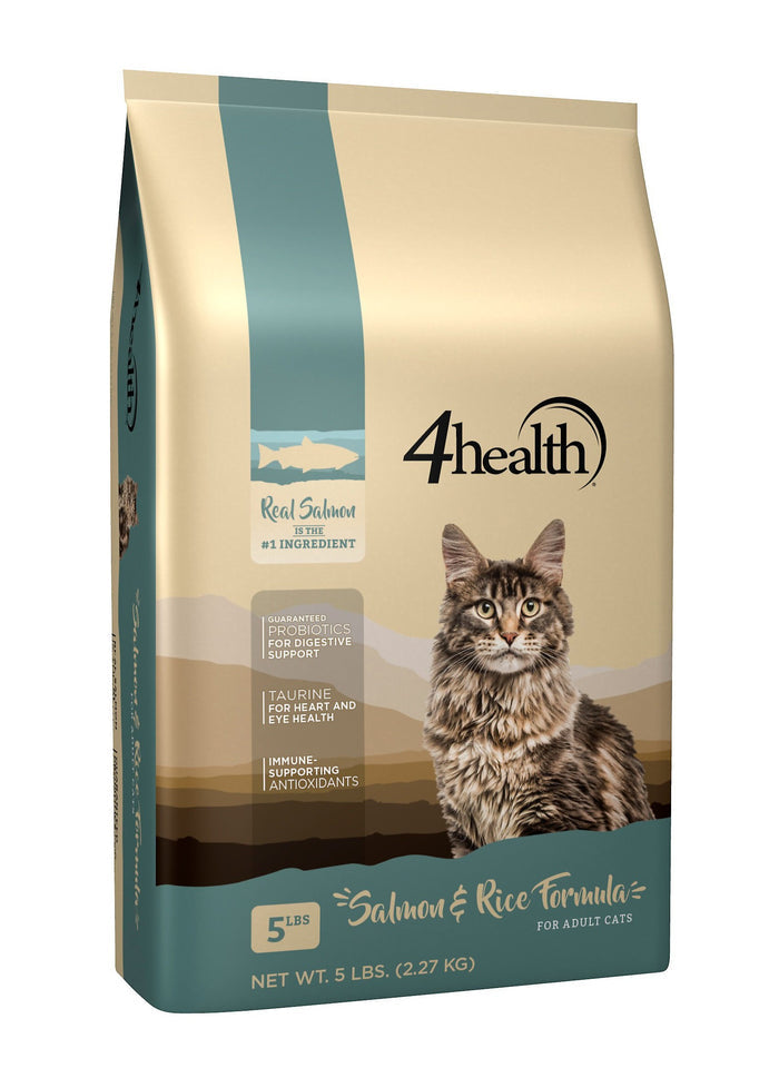 4health with Wholesome Grains Salmon & Rice Formula Dry Cat Food, 9822