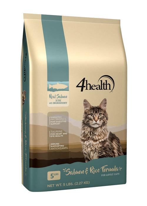 4health with Wholesome Grains Salmon & Rice Formula Dry Cat Food, 9822