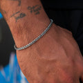 4MM Diamond Cut Popcorn Bracelet in Black
