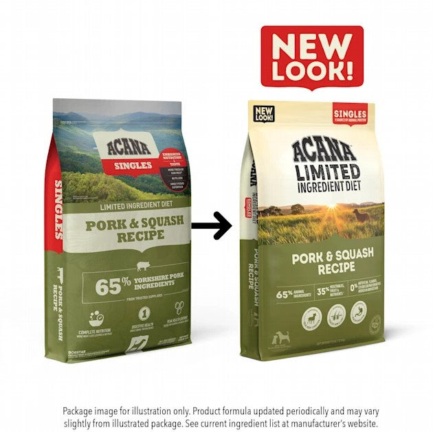 ACANA Singles, Pork & Squash Recipe, Limited Ingredient Diet Dry Dog Food