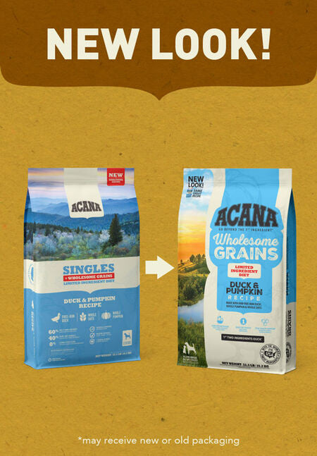 ACANA Wholesome Grains, Duck & Pumpkin Recipe, Limited Ingredient Diet Dry Dog Food