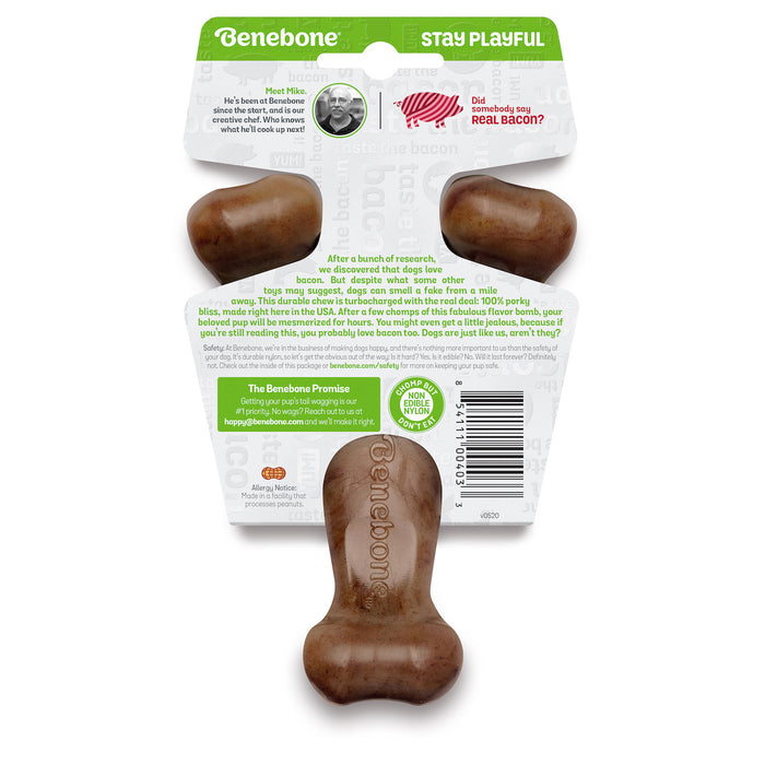 Benebone Wishbone Durable Dog Chew Toy, Real Bacon Medium