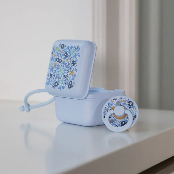 BIBS x Liberty Pacifier Box Chamomile Lawn Baby Blue
