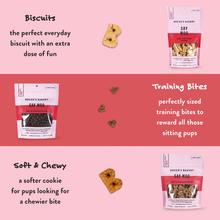 Bocce's Bakery Every Day Say Moooo Training Bites Dog Treats