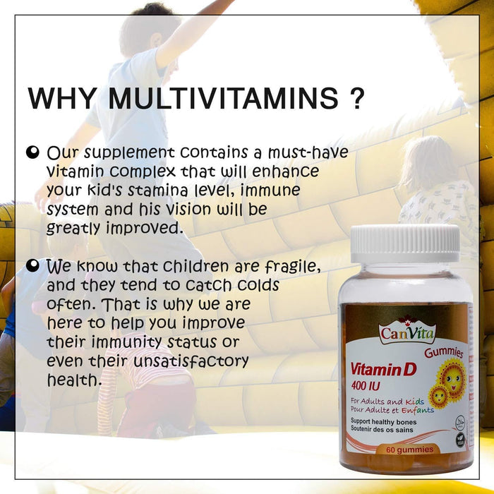 Canvita Vitamin D 400 IU for Adults and Kids (Sugar Free)