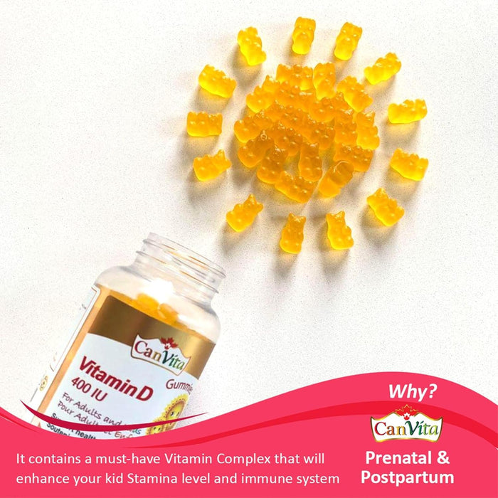 Canvita Vitamin D 400 IU for Adults and Kids (Sugar Free)