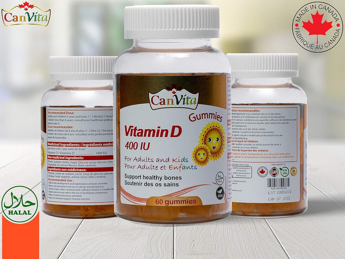 Canvita Vitamin D 400 IU for Adults and Kids (Sugar Free)