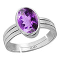 Certified Amethyst Katela 7.5cts or 8.25ratti 92.5 Sterling Silver Adjustable Ring