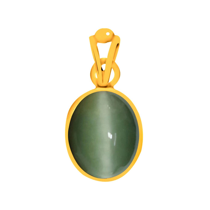 Certified Cat's Eye Lehsuniya Panchdhatu Pendant 7.5cts or 8.25ratti