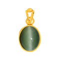 Certified Cat's Eye Lehsuniya Panchdhatu Pendant 7.5cts or 8.25ratti