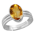 Certified Citrine Sunehla 7.5cts or 8.25ratti 92.5 Sterling Silver Adjustable Ring