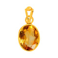 Certified Citrine Sunehla Panchdhatu Pendant 3cts or 3.25ratti