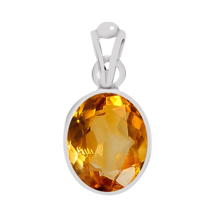 Certified Citrine (Sunehla) Silver Pendant 5.5cts or 6.25ratti