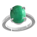 Certified Emerald Panna 8.3cts or 9.25ratti 92.5 Sterling Silver Adjustable Ring