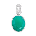 Certified Green Onyx (Haqiq) Silver Pendant 3.9cts or 4.25ratti
