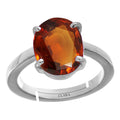 Certified Hessonite Gomed 3.9cts or 4.25ratti 92.5 Sterling Silver Adjustable Ring