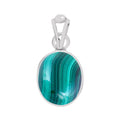 Certified Malachite (Dana Firang) Silver Pendant 3.9cts or 4.25ratti