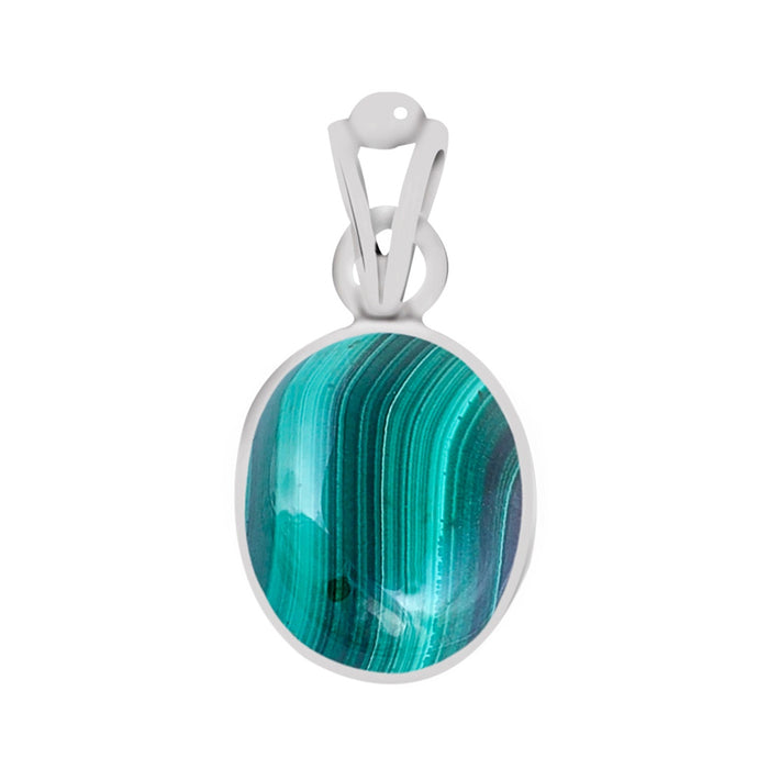 Certified Malachite (Dana Firang) Silver Pendant 8.3cts or 9.25ratti
