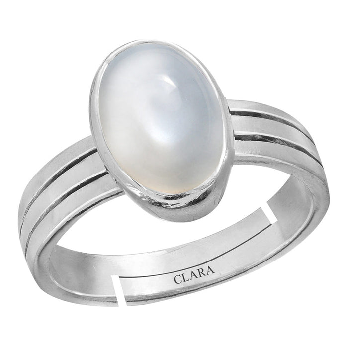 Certified Moonstone 3cts or 3.25ratti 92.5 Sterling Silver Adjustable Ring