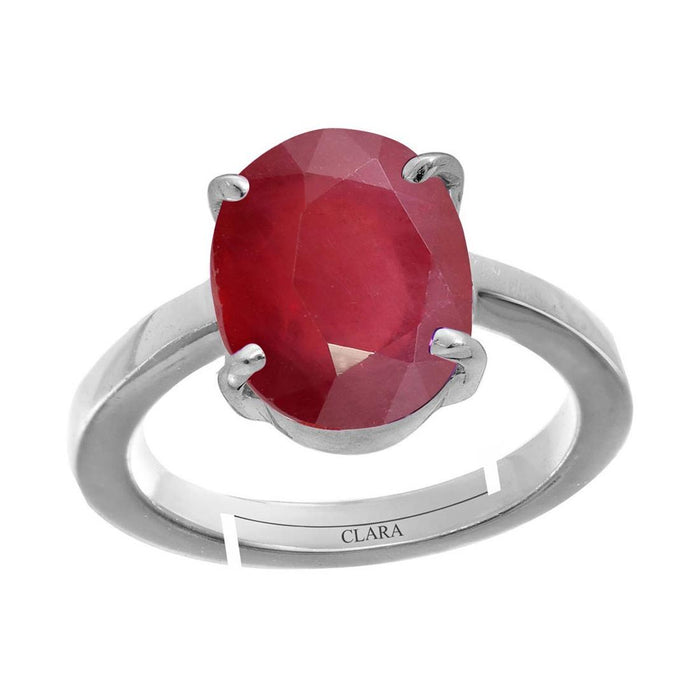Certified Ruby Manik 8.3cts or 9.25ratti 92.5 Sterling Silver Adjustable Ring