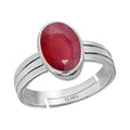 Certified Ruby Manik 9.3cts or 10.25ratti 92.5 Sterling Silver Adjustable Ring