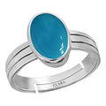 Certified Turquoise Firoza 4.8cts or 5.25ratti 92.5 Sterling Silver Adjustable Ring