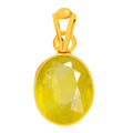 Certified Yellow Sapphire Pukhraj Panchdhatu Pendant 7.5cts or 8.25ratti