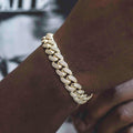 Diamond Cuban Link Bracelet in Yellow Gold - 12mm - The GLD Shop