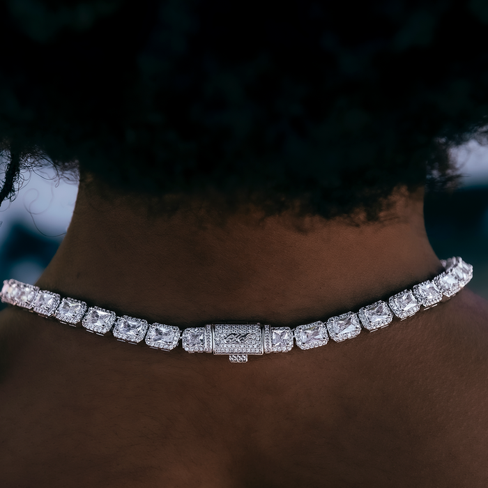 Iced Cushion Cut Tennis Necklace