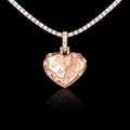 Diamond GLD Star Heart Pendant in Rose Gold