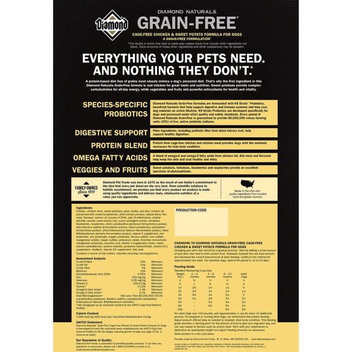 Diamond Naturals Grain-Free Cage-Free Chicken & Sweet Potato Formula Dry Dog Food