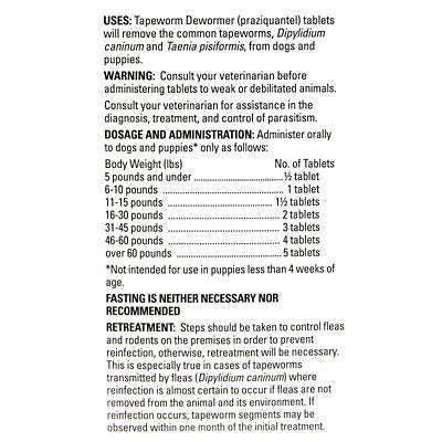 Elanco Tapeworm Dewormer for Dogs, 5 Tablets