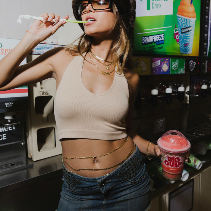 Figaro Belly Chain - Yellow Gold - The GLD Shop