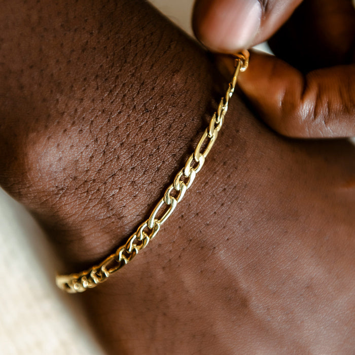 Figaro Bracelet in Yellow Gold- 4mm