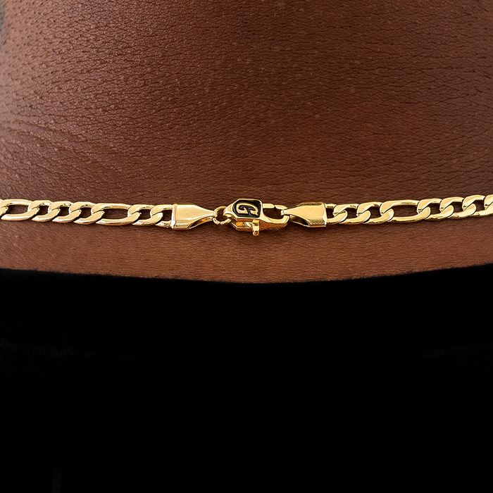 Figaro Chain in Yellow Gold - 4mm