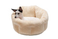 FurHaven Luxury Fur Warming Hi-Lo Cuddler Bed - Small 20", Cream