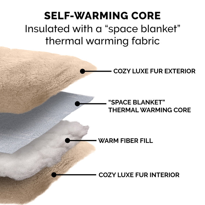 FurHaven Luxury Fur Warming Hi-Lo Cuddler Bed - Small 20", Cream