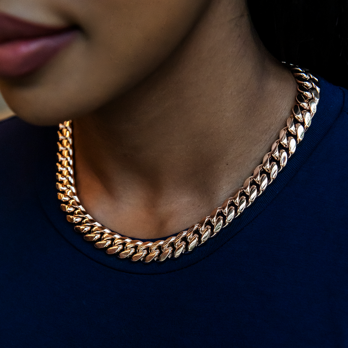 GLD Signature Cuban in Rose Gold - 12mm
