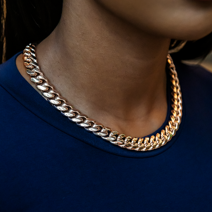 GLD Signature Cuban in Rose Gold - 12mm