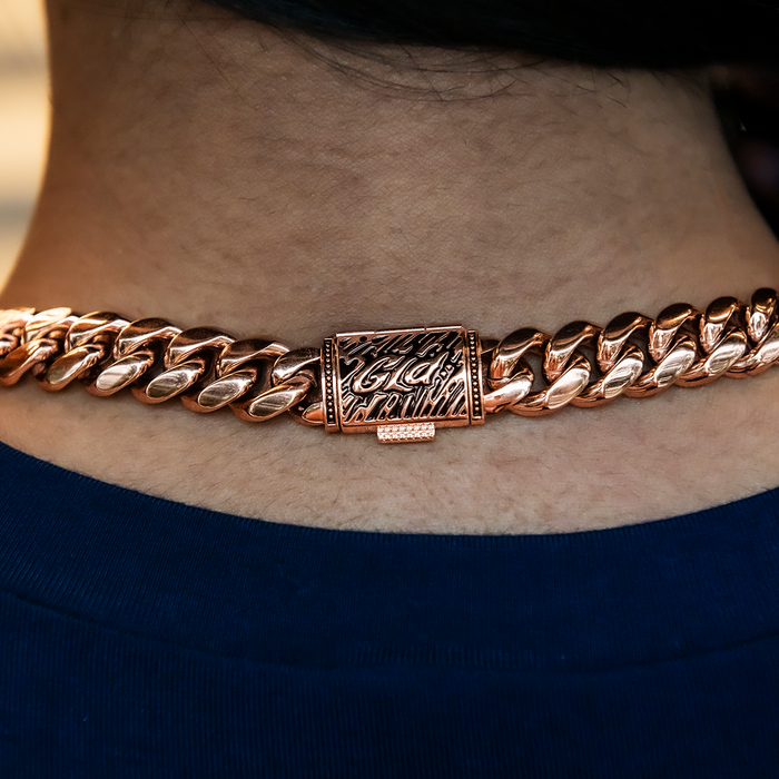 GLD Signature Cuban in Rose Gold - 12mm