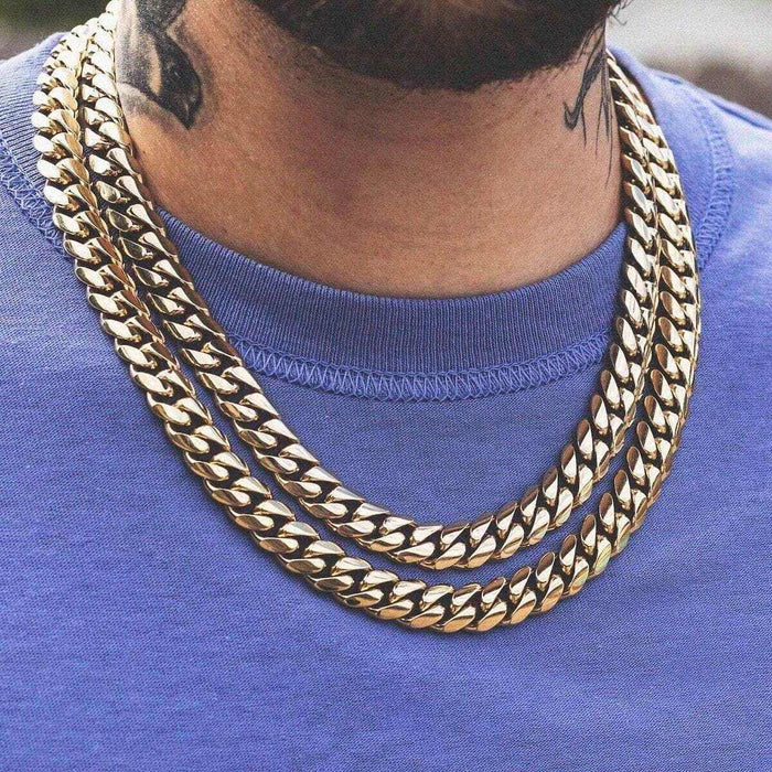 GLD Signature Cuban in Yellow Gold- 12mm - The GLD Shop