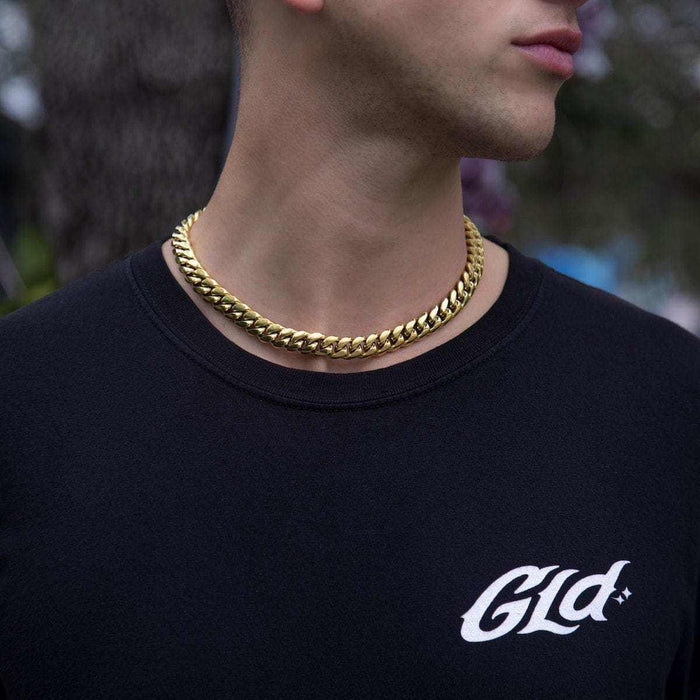 GLD Signature Cuban in Yellow Gold- 12mm - The GLD Shop