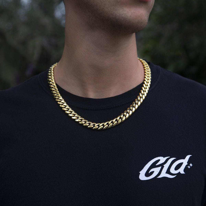 GLD Signature Cuban in Yellow Gold- 12mm - The GLD Shop