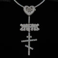 GLD X Bloody Osiris Iced Locket Rosary Chain in White Gold