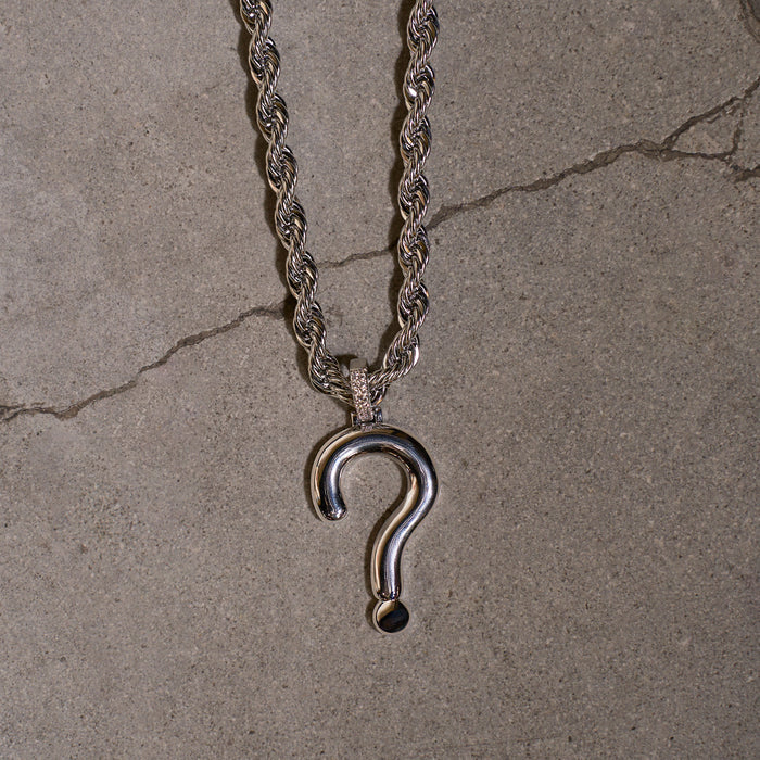 GLD x IDK New York Question Mark Pendant in Sterling Silver