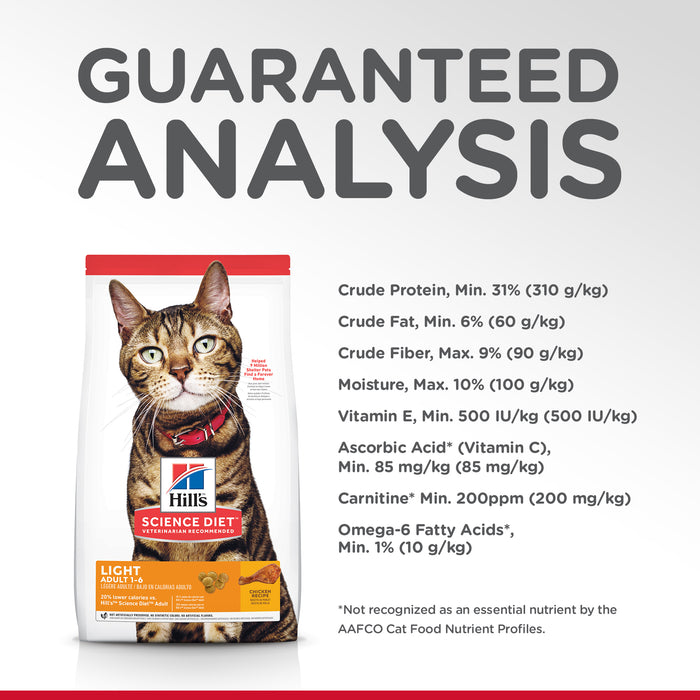 Hill's Science Diet Adult Light Chicken Recipe Dry Cat Food, 7 lb bag