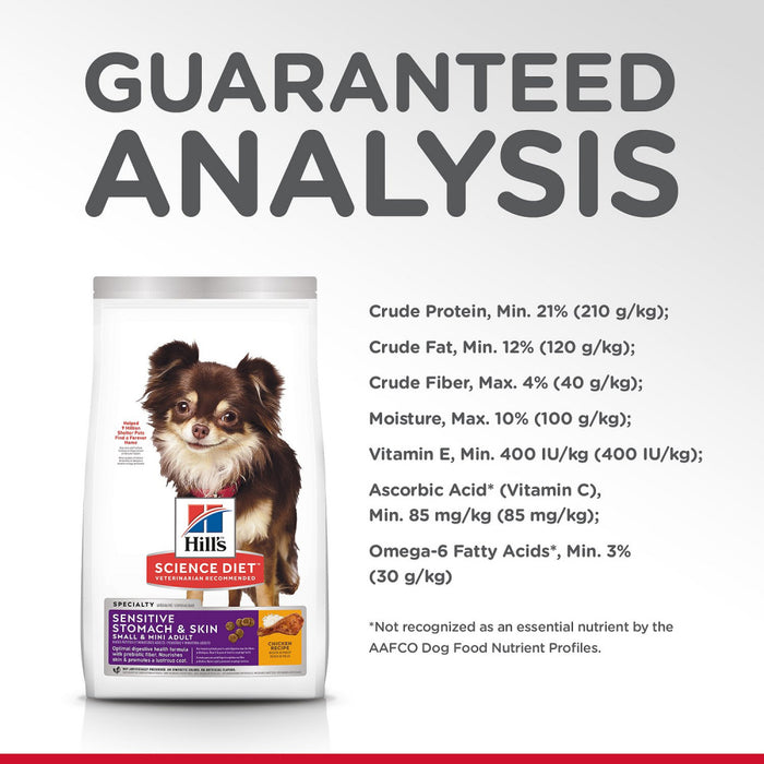 Hill's Science Diet Adult Sensitive Stomach & Skin Small & Mini Breed Chicken Recipe Dry Dog Food