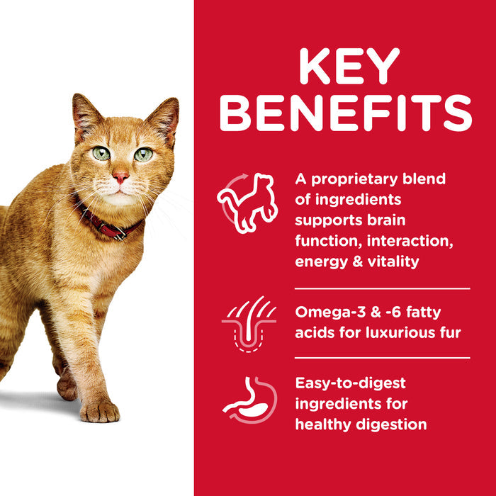 Hill's Science Diet Senior 7+ Senior Vitality Chicken & Rice Recipe Dry Cat Food, 6 lb bag
