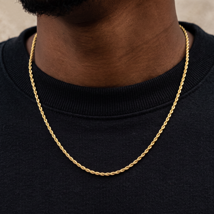 Iced Baseball Pendant + 2mm Rope Chain Bundle In Yellow Gold